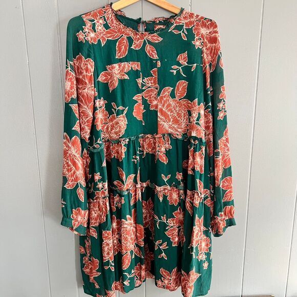 Maeve Dresses & Skirts - MaEve Anthropologie Floral Print Esther Tiered Long Sleeve Tunic Dress - Size M